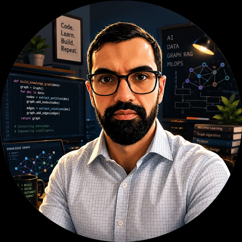 Portrait of Ali Mokh in his AI and engineering workspace